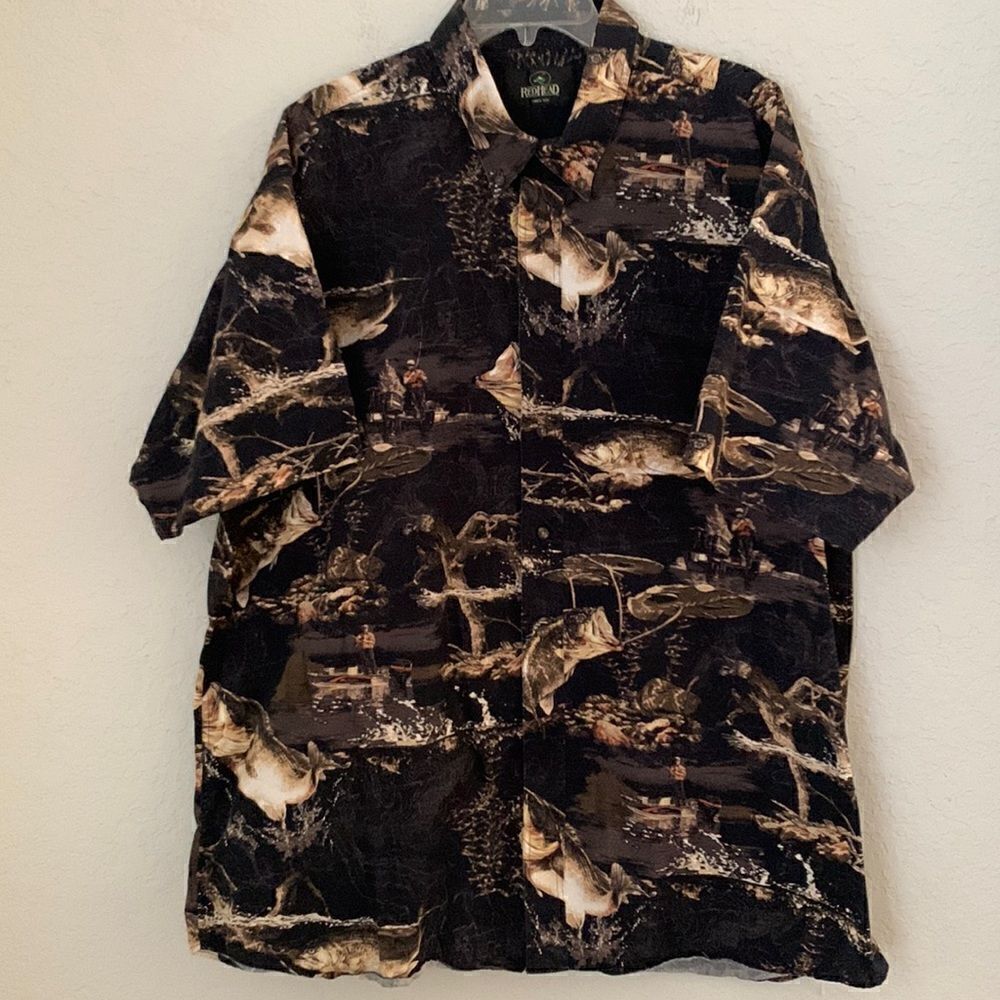 RedHead Men’s Fish Print Short Sleeves Shirt Size XXL